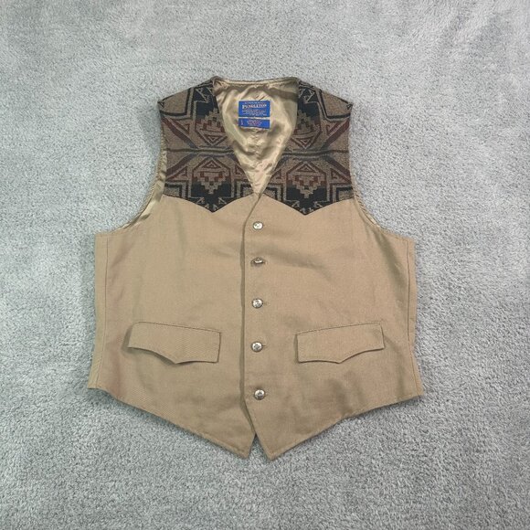 Vintage Pendleton High Grade Western Wear Navajo Aztec Wool Vest Mens M USA - Picture 1 of 11